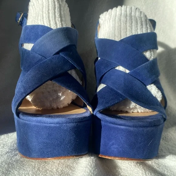 DOLCE VITA blue suede wedge - Picture 3 of 7